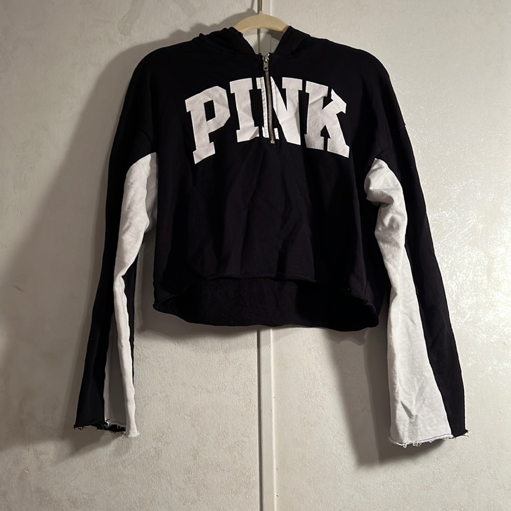 Pink Cropped Hoodie